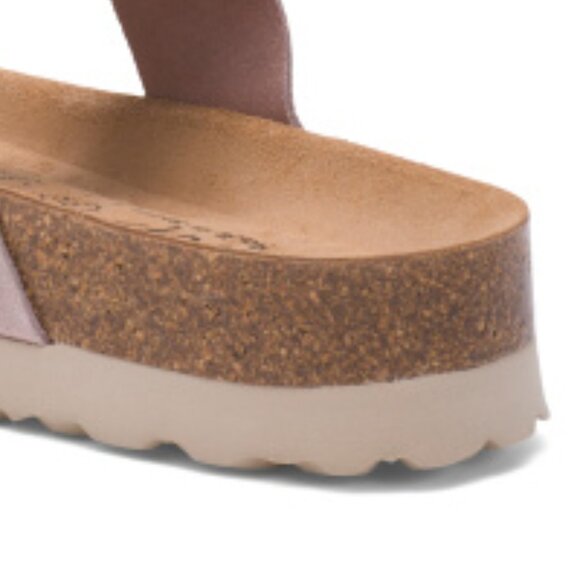 new BIO STEP Double-Band Flatform Slide Sandals Leath in Blush 255 3M2T - Picture 4 of 6